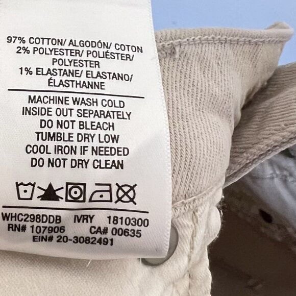 NWOT Hudson Barbara High Waist Crop Straight Leg Jeans in Ivory - Picture 7 of 7